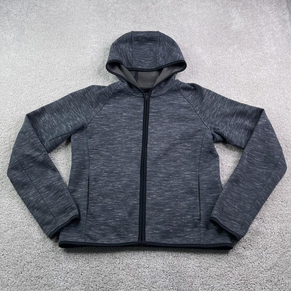 Uniqlo‎ Hoodie Womens Small Grey Midweight Full Zip Hooded Sweatshirt